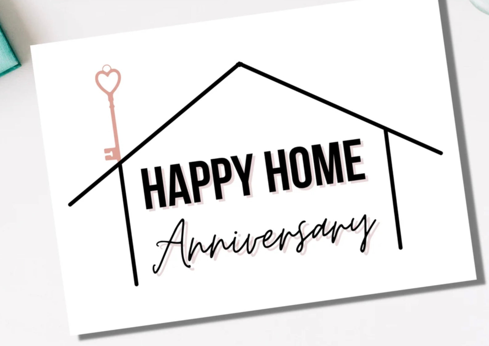 Happy Home Anniversary Bouquet and personalized card